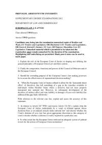 Council of Ministers - European Law - Past Exam