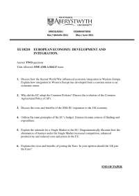 European Economy Examination: May/June 2011