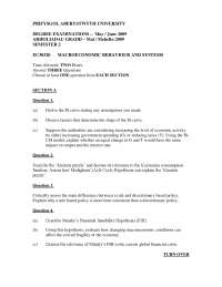 Kuznets Puzzle - Macroeconomic behaviour and Systems - Past Exam
