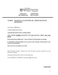 Balance Sheets - Financial Accounting - Past Exam