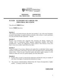 Migration - Economics of Labour - Past Exam