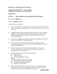 Relative Poverty - Development and Transition Economics - Past Exam