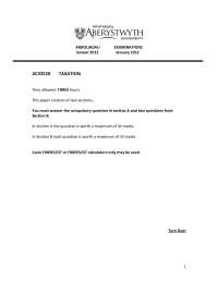 Taxation Examination Paper - January 2012