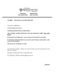 Share Capital - Financial Accounting - Past Exam