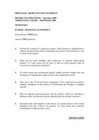 Regional Economy - Macroeconomics - Past Exam