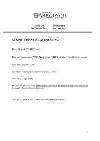 Rationales - Financial Accounting - Past Exam