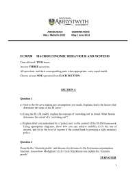 IS-LM and Macroeconomic Systems Examination, May/June 2012