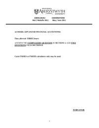 Goodwill - Advanced Financial Accounting - Past Exam