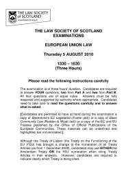 Consequences for National Courts - European Community Law - Past Exam