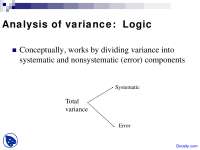 Analysis of Variance - Research Methods - Lecture Slides - Docsity