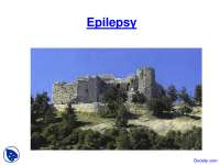 Introduction to Epilepsy - Introduction to Neurology - Lecture Slides