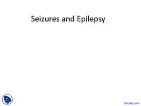 Seizures and Epilepsy - Introduction to Neurology - Lecture Slides