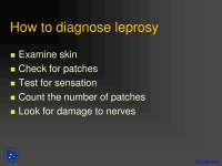 Signs of Leprosy - Dermatology - Lecture Slides