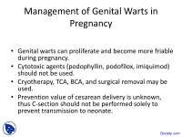 Management of Genital Warts in Pregnancy - Dermatology - Lecture Slides