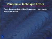 Panoramic Technique Errors - Dental Radiology - Lecture Slides