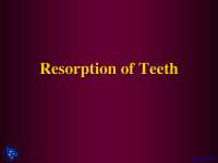 Resorption of Teeth - Dental Radiology - Lecture Slides