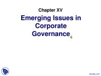 Emerging Issues - Corporate Governance and Ethics - Lecture Slides