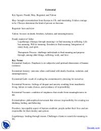 Existential - Theories of Counseling - Lecture Notes
