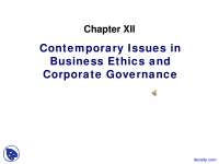 Contemporary Issues  - Corporate Governance and Ethics - Lecture Slides