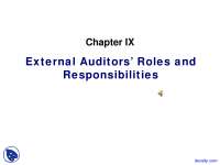 External Auditors - Corporate Governance and Ethics - Lecture Slides