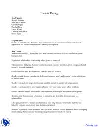 Feminist Therapy - Theories of Counseling - Lecture Notes