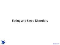 Eating and Sleep Disorders - Abnormal Psychology - Lecture Slides