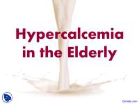 Hypercalcemia in Elderly - Introduction to Geriatrics - Lecture Slides