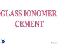Glass Ionomer Cement - Operative Dentistry - Lecture Slides