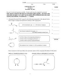 Exam 4 - Modern Organic Chemistry I | CHEM 2211 - Docsity