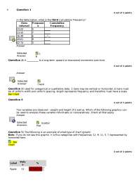 Quiz 2 with Answers | Introductory Statistics I | STA 2023 - Docsity