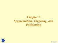 Market Segmentation, Targeting and Positioning: Understanding Global Consumer Diversity