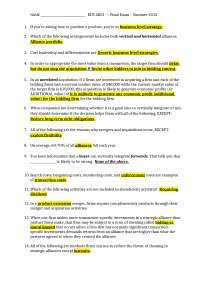 Final Exam with Answers | Business Policy | BUS 4853