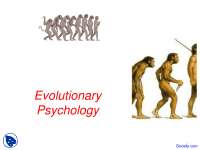 Evolutionary Psychology - Personality Theory - Lecture Slides