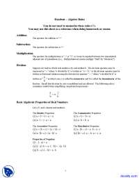 Algebra Rules - Principles of Microeconomics - Lecture Notes - Docsity