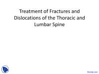 Dislocations of Thoracic and Lumbar Spine - Orthopaedic Trauma - Lecture Slides