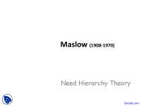 Maslow - Personality Theory - Lecture Slides