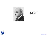 Adler - Personality Theory - Lecture Slides