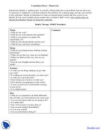 Reality Therapy - Counseling Theory - Homework