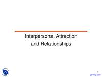 Interpersonal Attraction - Social Psychology - Lecture Slides