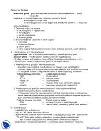 Endocrine System, Pituitary Gland - Human Anatomy - Handout - Docsity