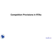 Competition Provisions - Competition Law - Lecture Slides