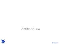 Antitrust Law - Competition Law - Lecture Slides