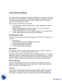 Library Research Methods - Design and Dissemination - Lecture Notes ...