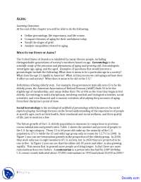Aging - Basics of Sociology - Lecture Notes - Docsity