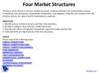 Four Market Structures - Competition Law - Lecture Slides
