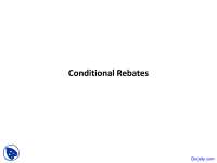 Conditional Rebates - Competition Law - Lecture Slides