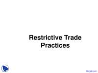 Restrictive Trade Practices - Competition Law - Lecture Slides