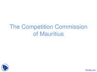 Competition Commission of Mauritius - Competition Law - Lecture Slides