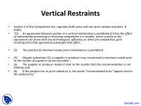 Vertical Restraints - Competition Law - Lecture Slides