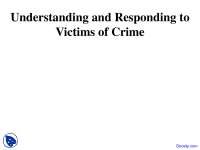 Understanding and Responding to Victims of Crime - Criminal Law ...